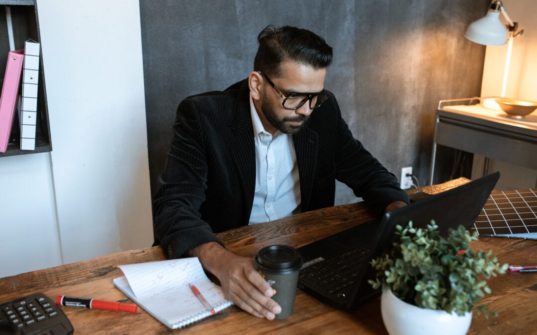 man at computer